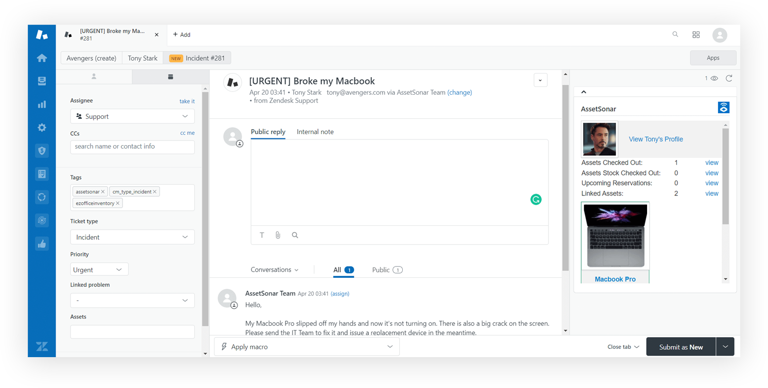 AssetSonar + Zendesk